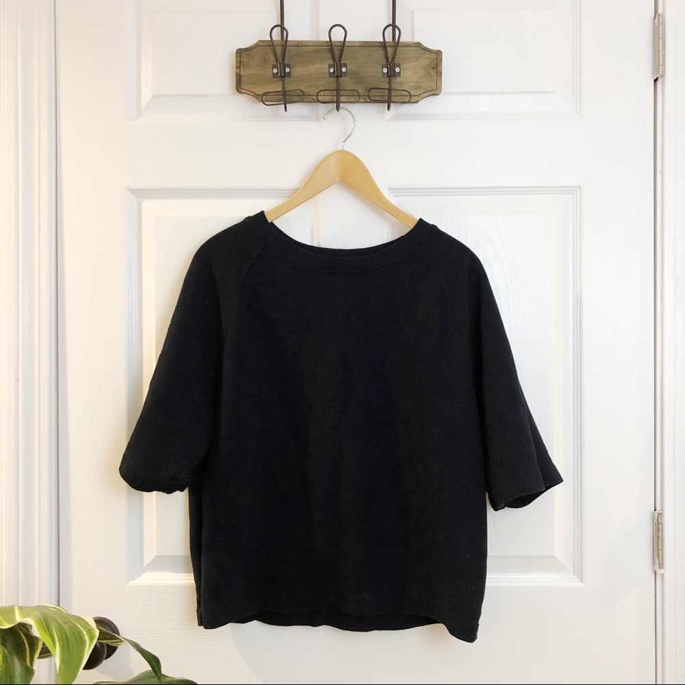 Vince | Navy Blue Cotton 3/4 Sleeve Sweatshirt - Picture 2 of 8